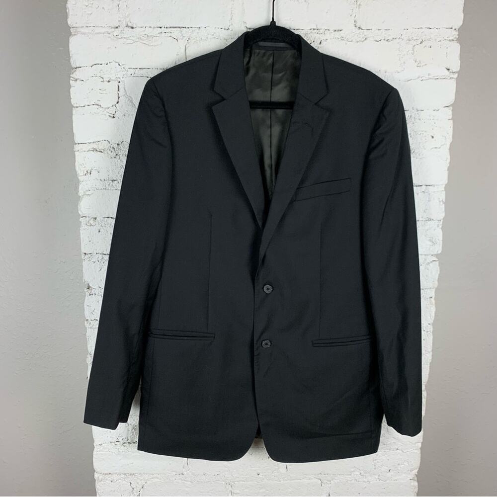 Valentino Black Suit Jacket Coat Blazer Fleece Wool 42 R